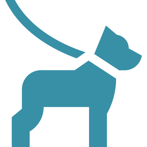 Icône chien en laisse